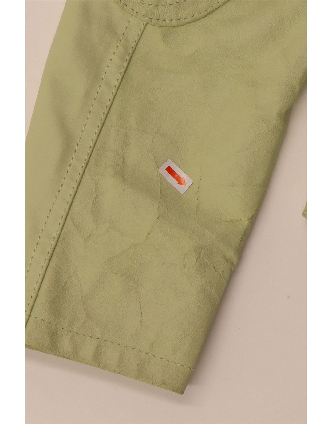 Sasch Womens Crop Leather Jacket UK 18 XL Green Leather