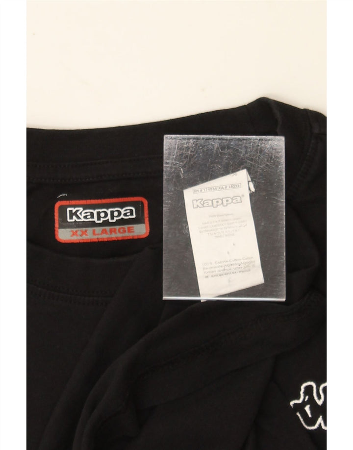 KAPPA Mens T-Shirt Top 2XL Black Cotton Vintage Kappa and Second-Hand Kappa from Messina Hembry 