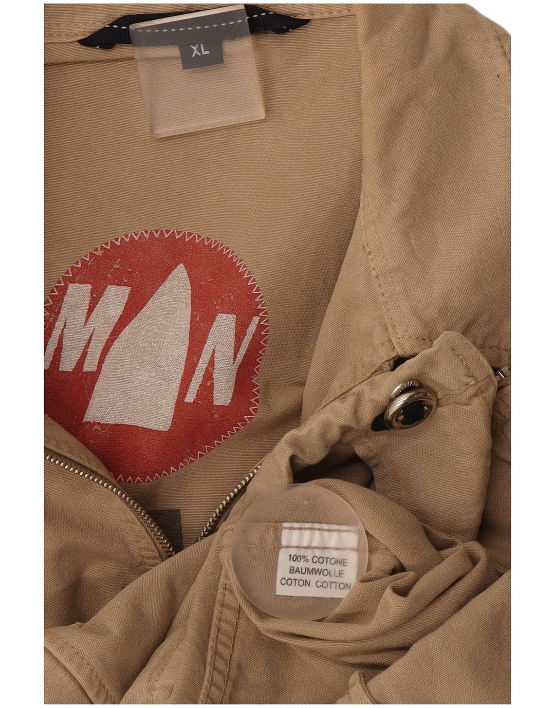 Murphy & Nye Mens Bomber Jacket UK 42 XL Beige Cotton