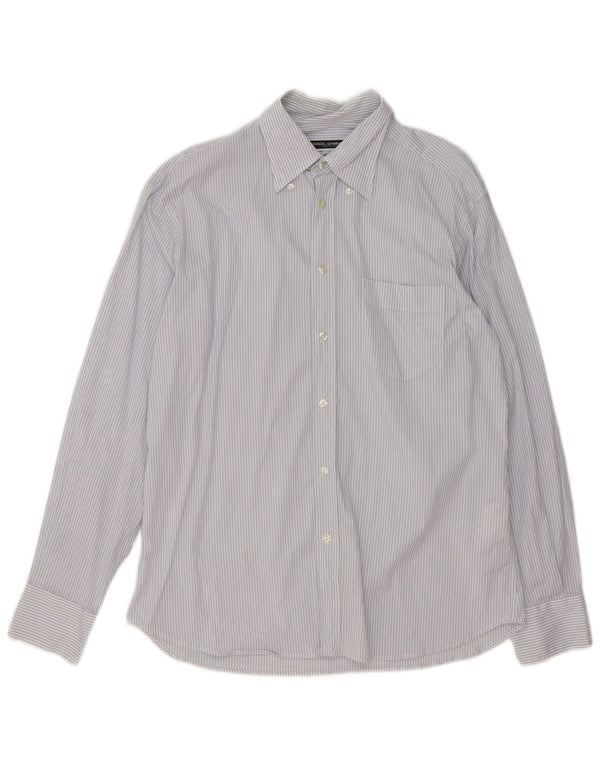 Dolce & Gabbana Camisa Hombre Grande Algodón Rayas Azules