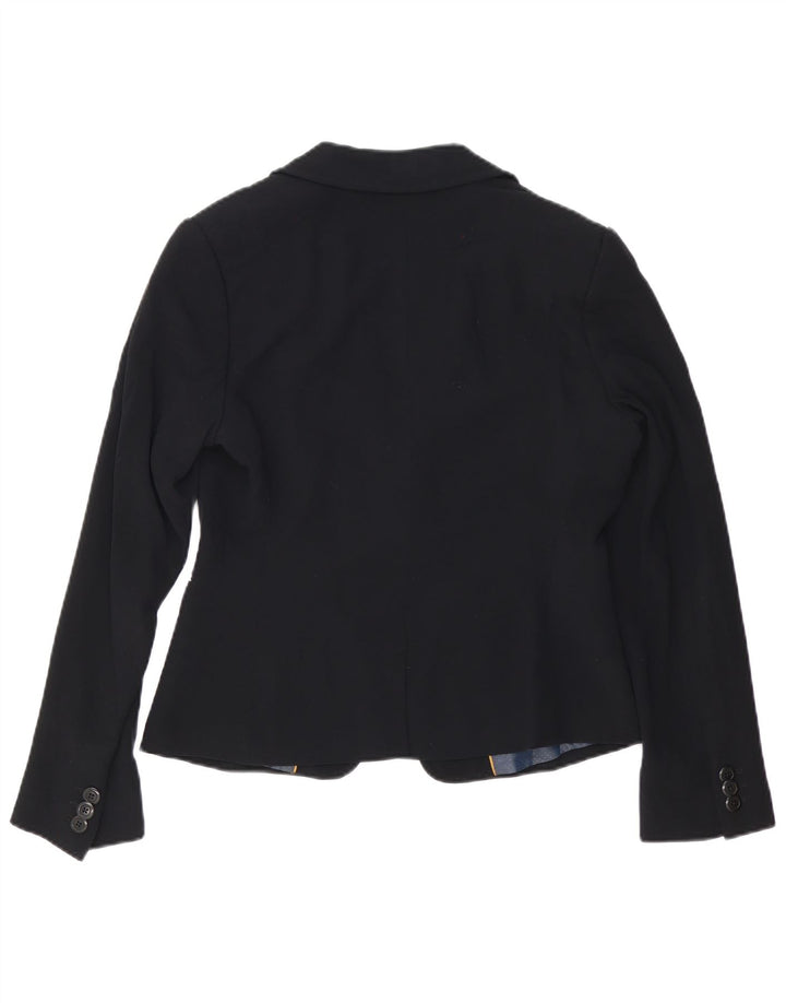 Jigsaw Womens 1 Button Blazer Jacket UK 14 Medium Black