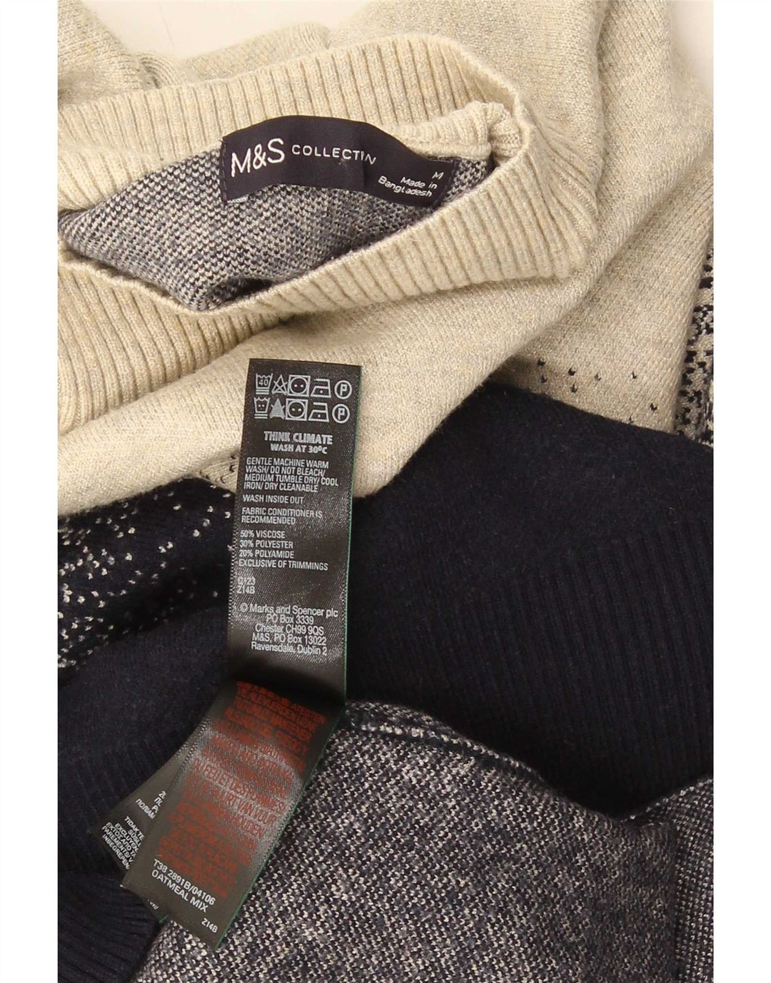 Marks & Spencer Mens Turtle Neck Jumper Sweater UK 14 Medium Multicoloured