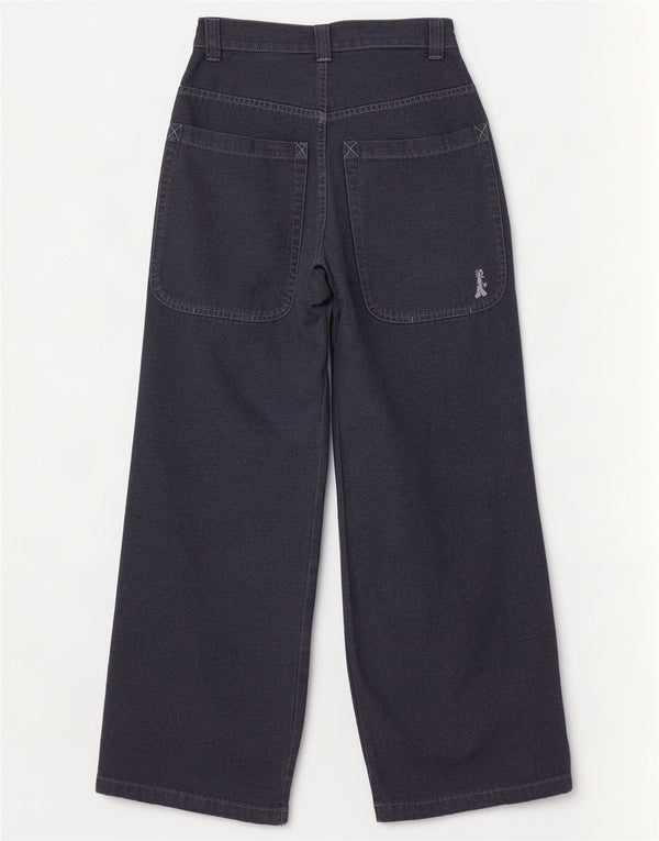 Onyx kvinders højtaljede brede ben Casual bukser UK 2 2XS W28 L32 Marineblå