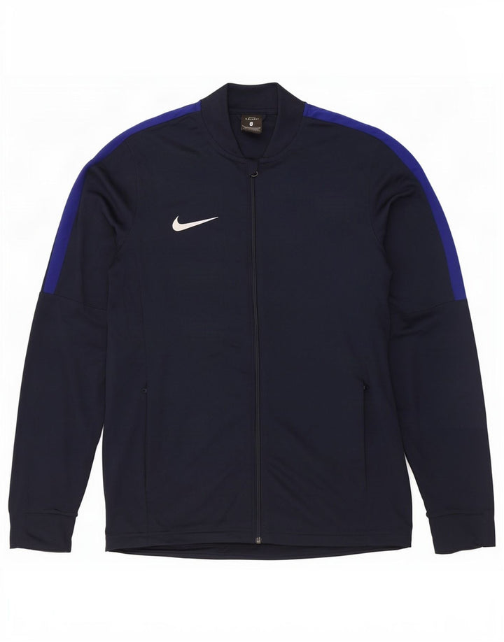 Nike Mens Dri Fit Tracksuit Top Jacket Medium Navy Blue Colourblock