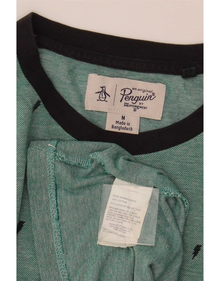 Penguin Herre T-Shirt Top Medium Grøn Bomuld