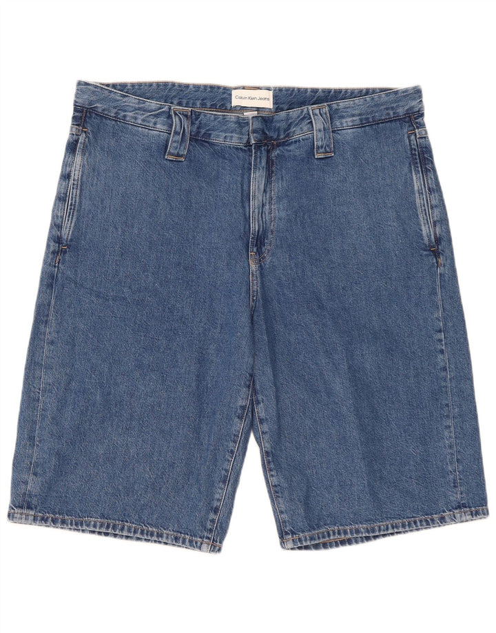 Calvin Klein Mens Denim Shorts W36 Large  Blue Cotton