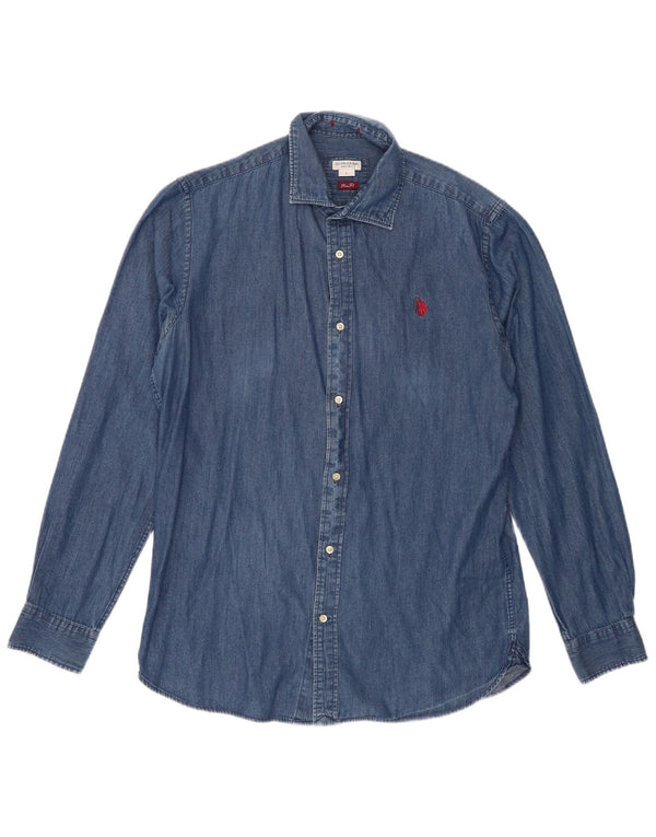 U.S. Polo Assn. Herre Slim Fit Denim Shirt Large Blue