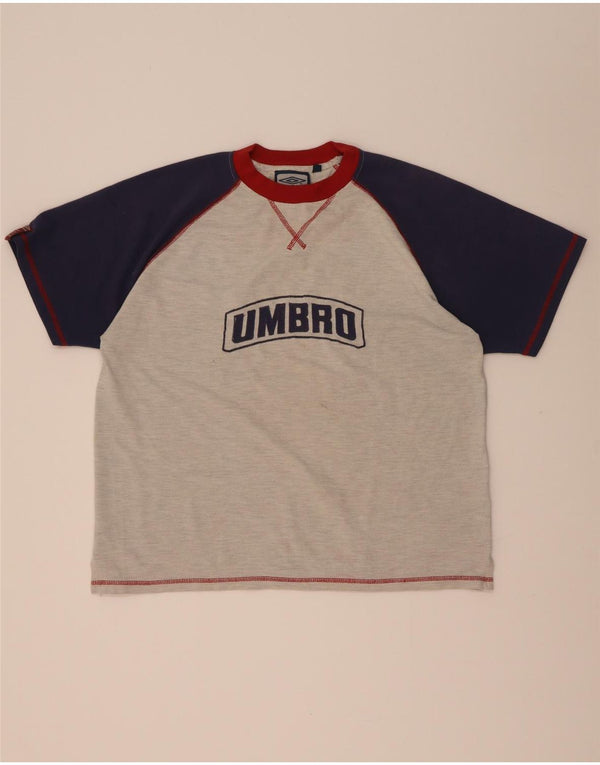 Umbro Mens Graphic T-Shirt Top Large Grey Colourblock Polyester