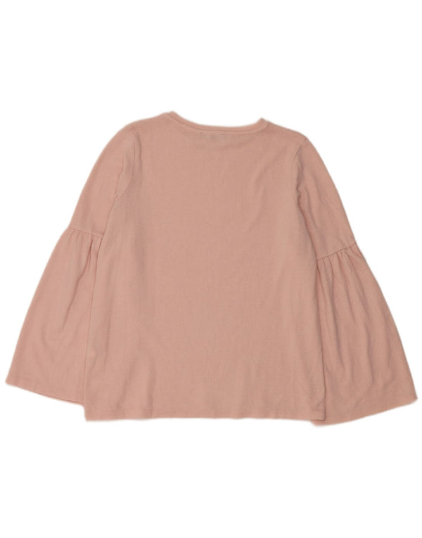Zara Womens Trafaluc Long Sleeve Blouse Top UK 14 Medium Pink Polyester