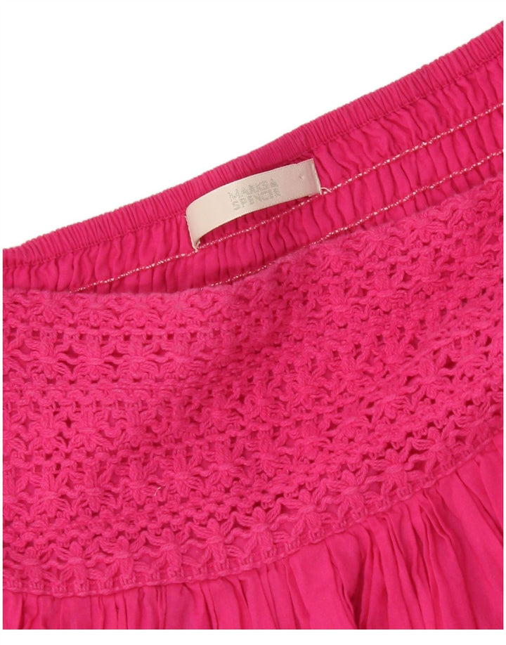 Marks & Spencer Damen Plissee-Minirock W28 Mittelrosa