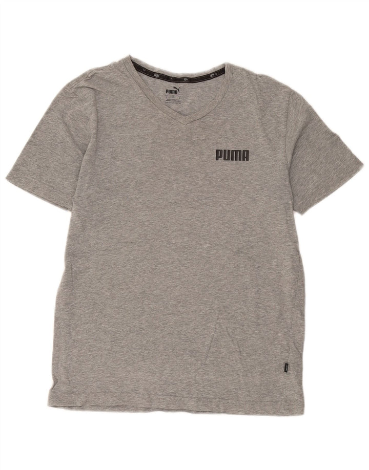 Puma Herren T-Shirt Top Small Grau Baumwolle