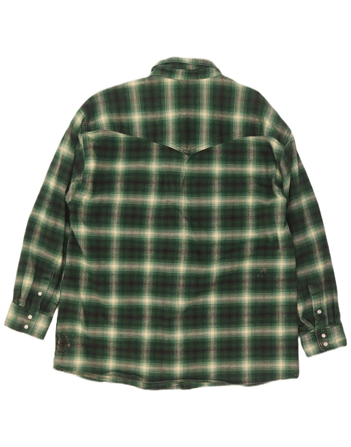 Camicia in flanella da donna Levi's UK 14 Cotone a quadri verde medio