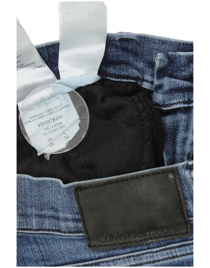 Calvin Klein Mens Straight Jeans W28 L29 Blue Cotton