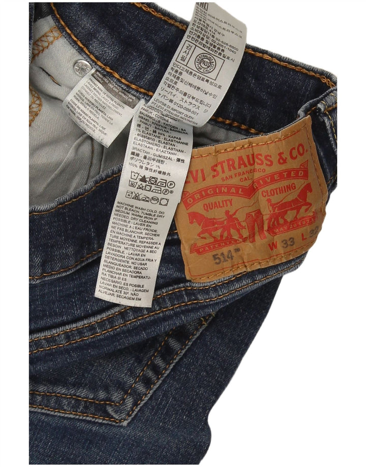 Levi's Mens 514 Straight Jeans Size 33W33 L32 Blue Cotton