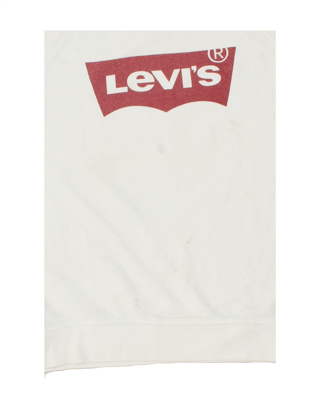 LEVI'S Womens Graphic Sweatshirt Jumper UK 14 Medium White Cotton | Vintage Levi's | Thrift | Second-Hand Levi's | Used Clothing | Messina Hembry 