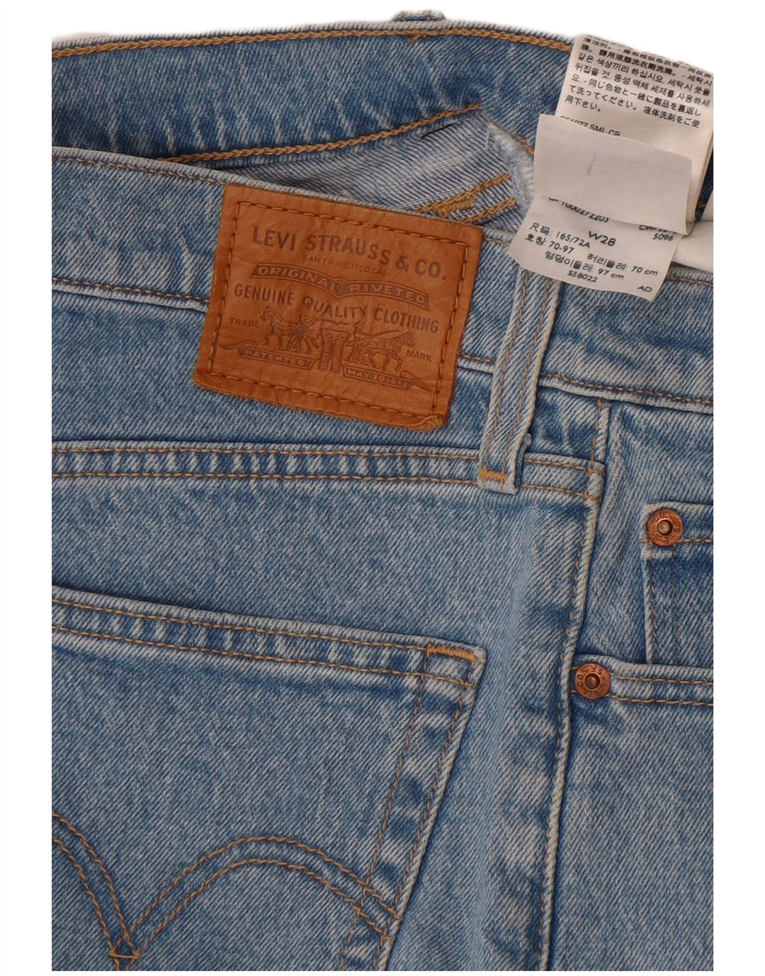Levi's Damen Jeansshorts W28 mittelblaue Baumwolle