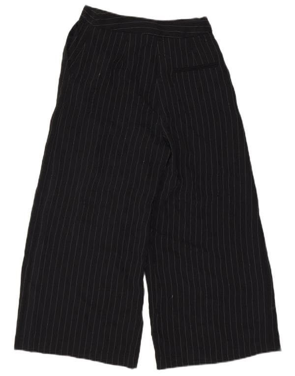 Damskie spodnie capri z szerokimi nogawkami Topshop UK 8 Small W26 L22 Czarne prążki