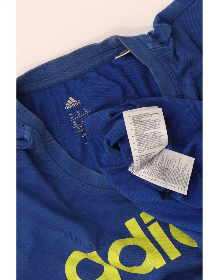 Adidas Mens Climalite Graphic T-Shirt Top Medium Blue Cotton