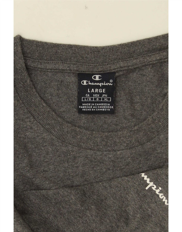 Champion Mens T-Shirt Top Large Grey
