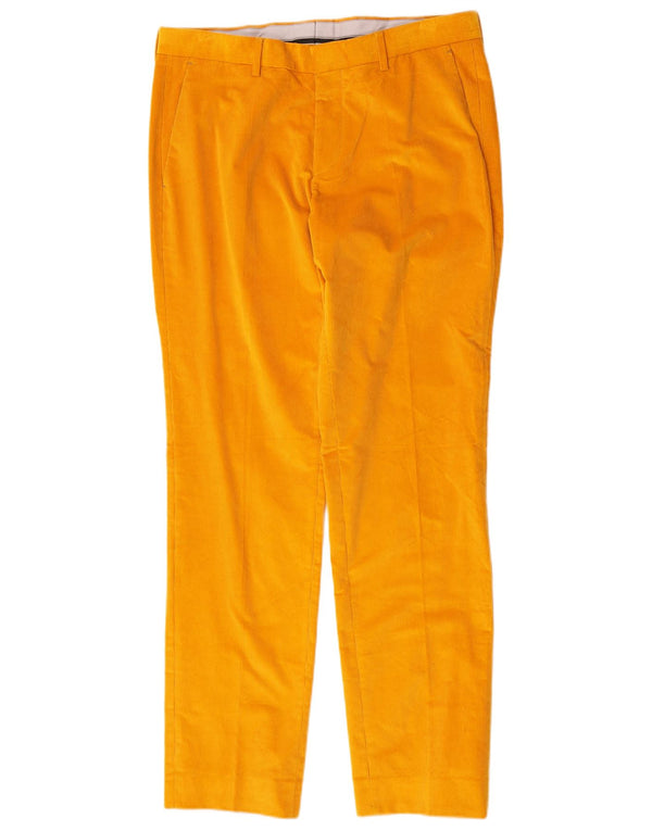 Hugo Boss Pantaloni drepti din velur pentru bărbați IT 48 Medium W32 L32 Galben