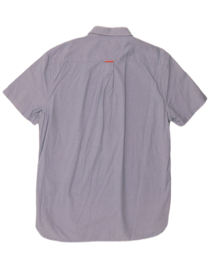 Superdry Mens Short Sleeve Regular Fit Shirt XL Blue Cotton