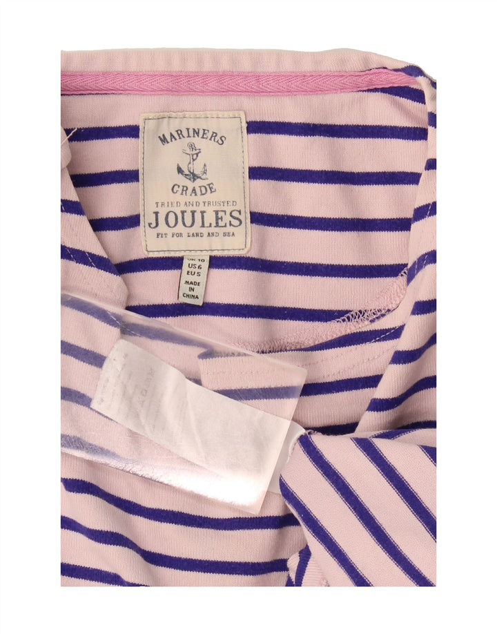 JOULES Womens Top 3/4 Sleeve UK 10 Small Pink Striped Vintage Joules and Second-Hand Joules from Messina Hembry 
