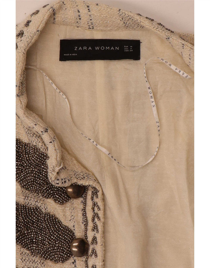 Zara Womens Open Gilet UK 12 Medium Beige