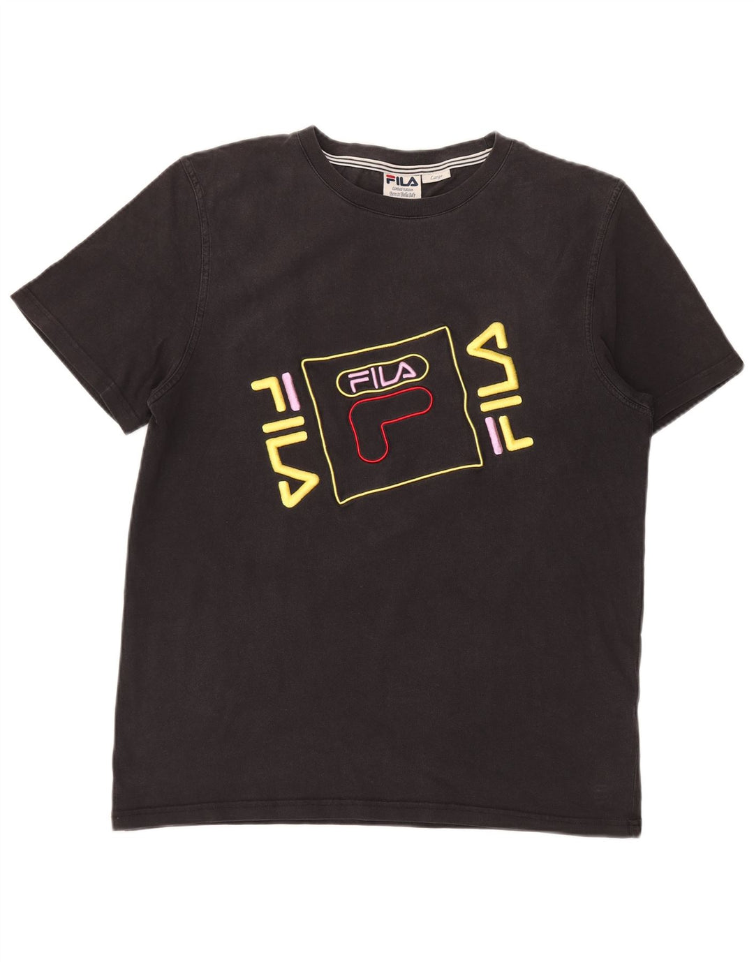 Fila Mens Limited Edition Graphic T-Shirt Top Large Black