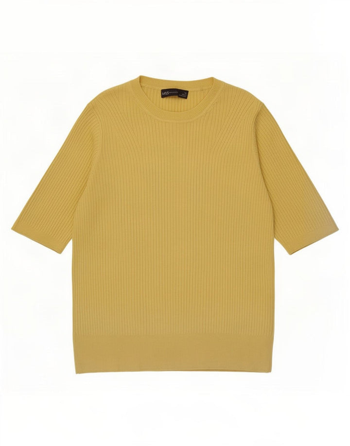 Sweter damski Marks & Spencer z okrągłym dekoltem, UK 14, średni żółty
