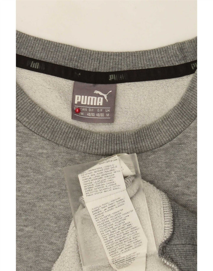 Felpa grafica da uomo Puma Maglione in cotone chiazzato grigio medio