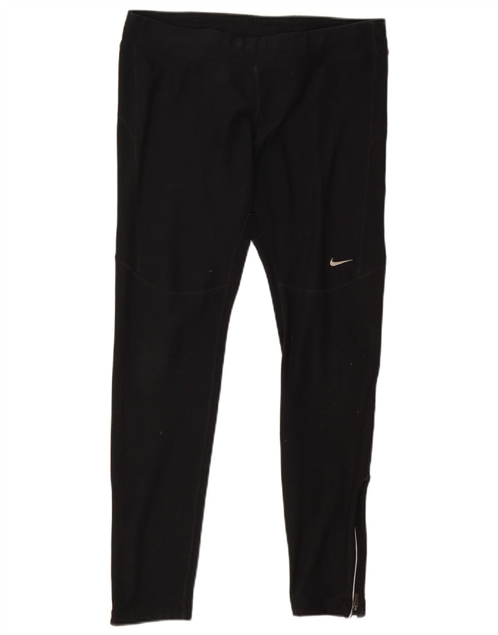 Nike Womens Dri Fit Leggings UK 16 Large  Black Polyester