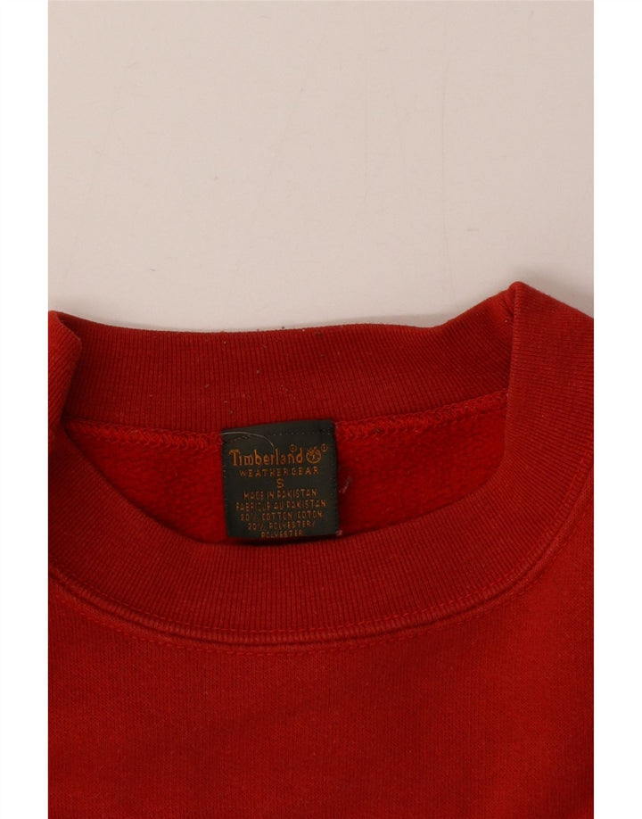 Timberland Mens Graphic Sweatshirt Jumper Small Red Cotton