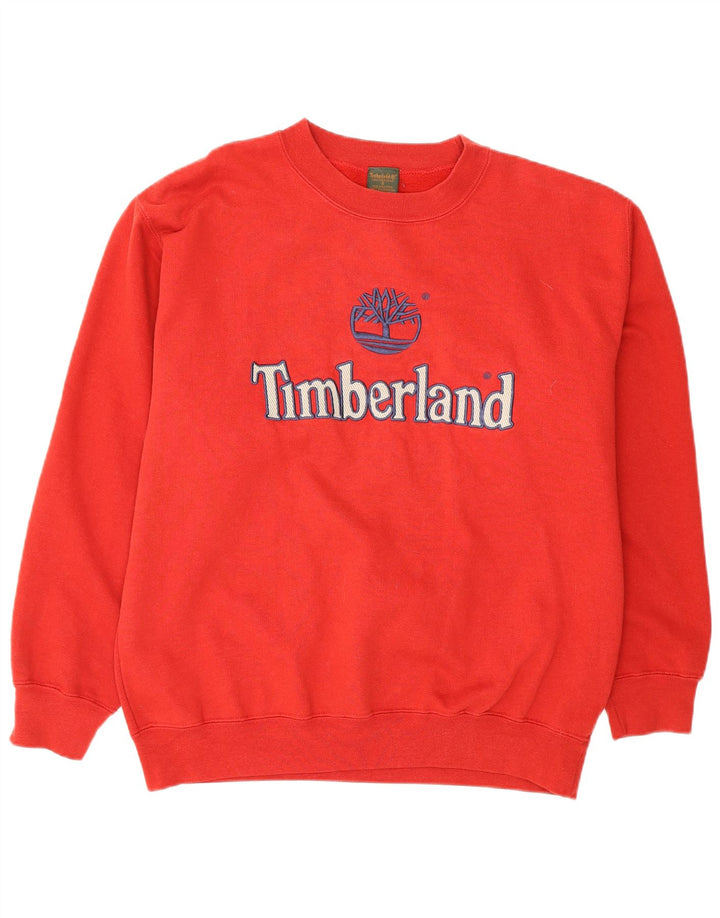 Timberland Mens Graphic Sweatshirt Jumper Small Red Cotton