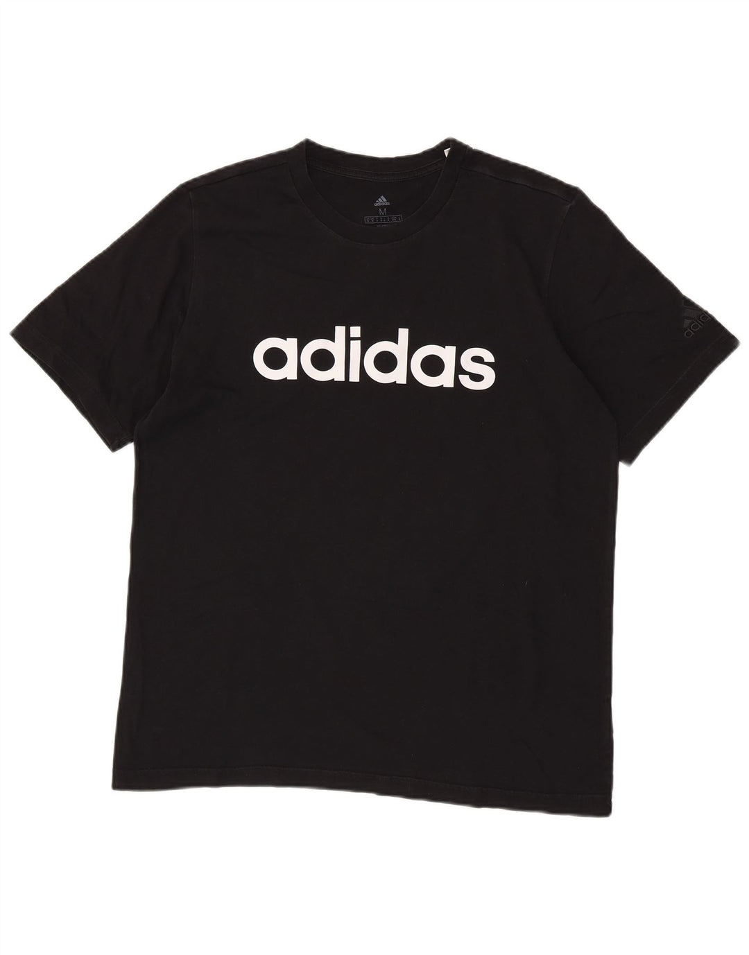 Adidas Mens Graphic T-Shirt Top Medium Black Cotton