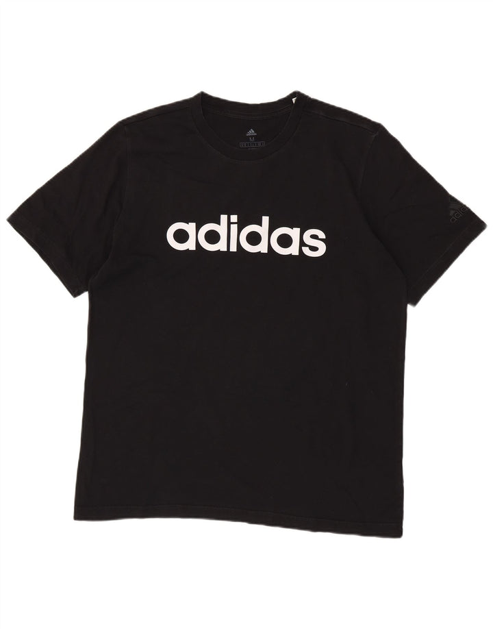 Adidas Mens Graphic T-Shirt Top Medium Black Cotton