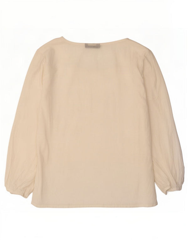 Massimo Dutti Camicetta da donna con maniche a 3/4 Top UK 18 XL Bianca