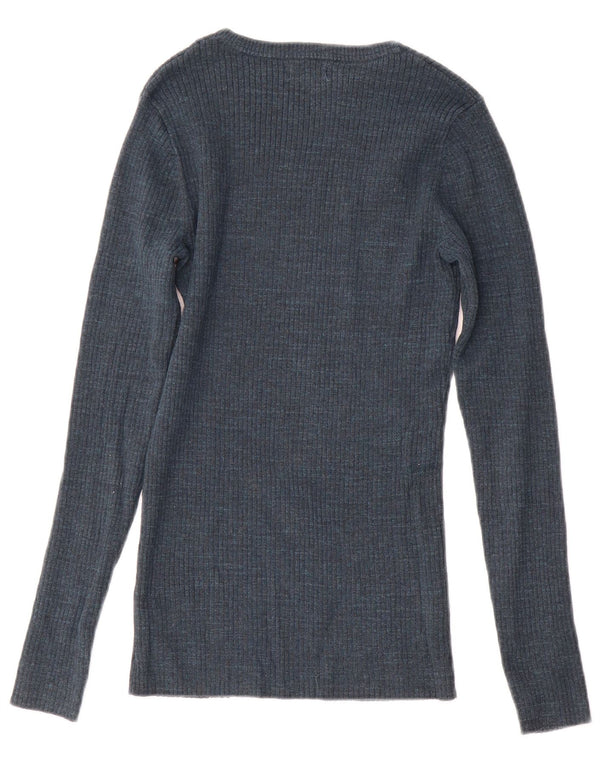Fat Face Womens Boat Neck Jumper Sweater UK 8 Small Blue