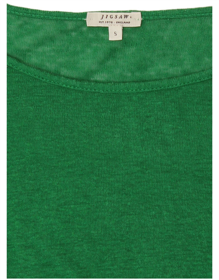 Jigsaw Haut surdimensionné à manches longues pour femme UK 10 Petit Vert
