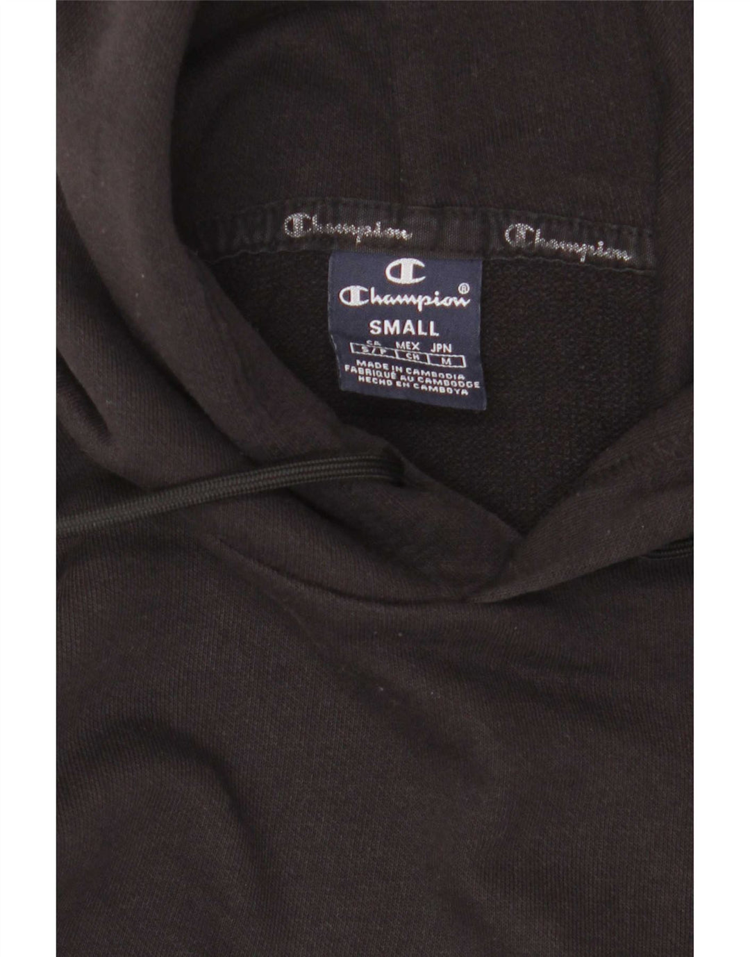 Champion Mens Graphic Hoodie Jumper Small Black