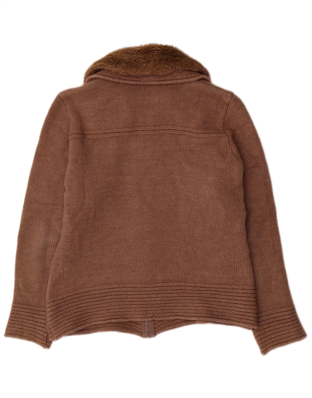 Marks & Spencer Womens Cardigan Sweater SUK 14 Medium Brown Wool