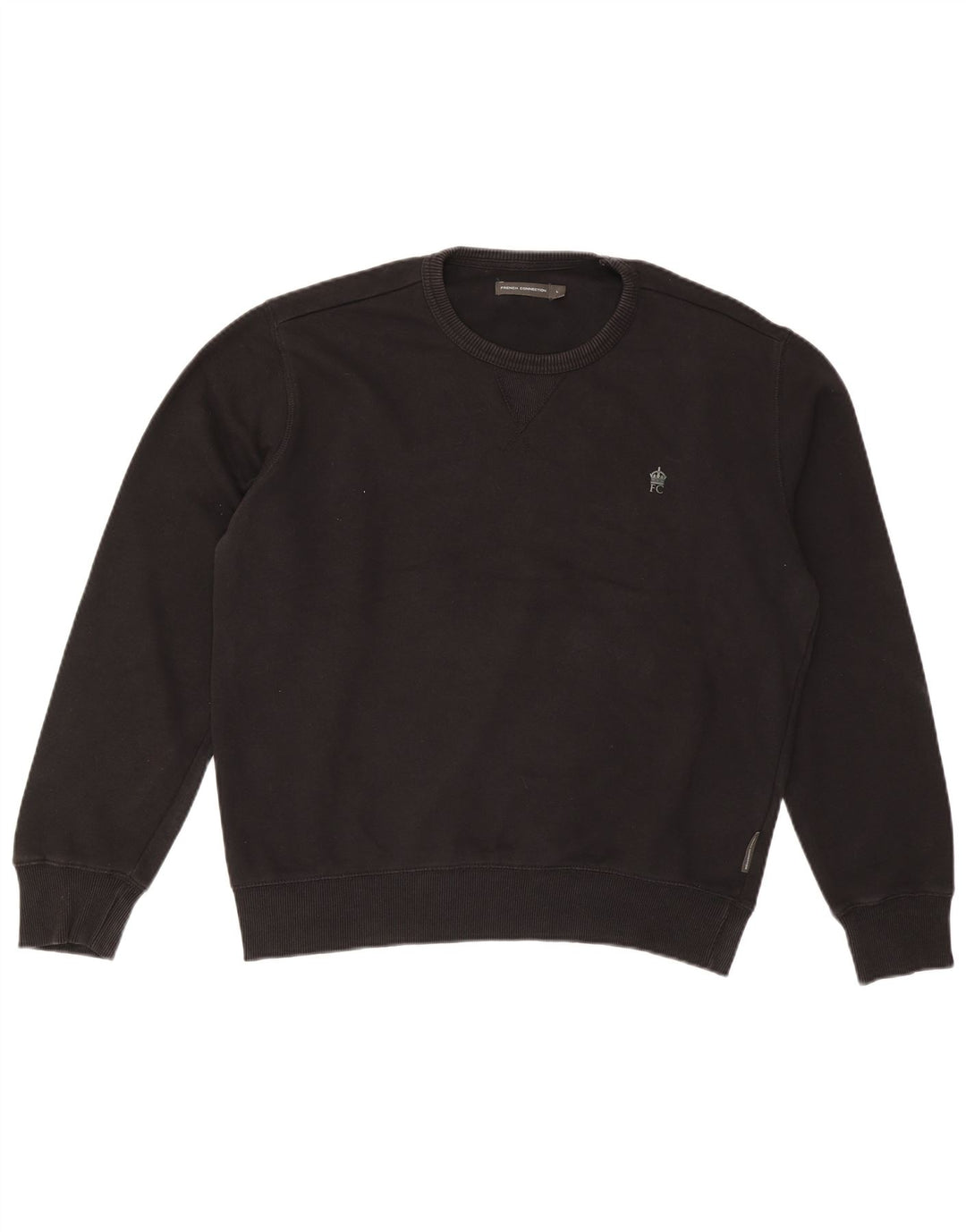 FRENCH CONNECTION Mens Sweatshirt Jumper Large Black Cotton
