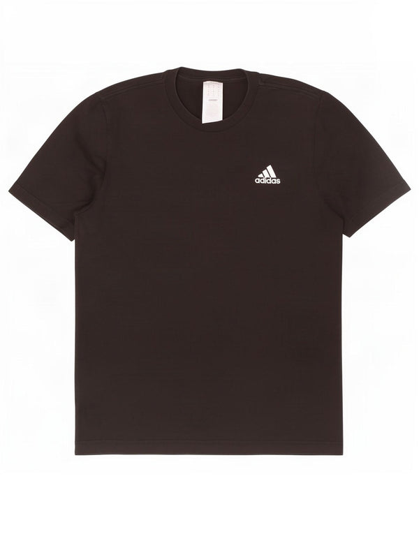 Adidas Mens Camiseta Top Médio Algodão Preto