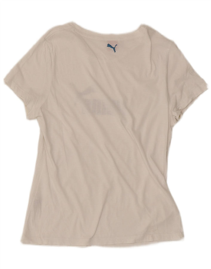 Puma Womens Graphic T-Shirt Top UK 14 Large White