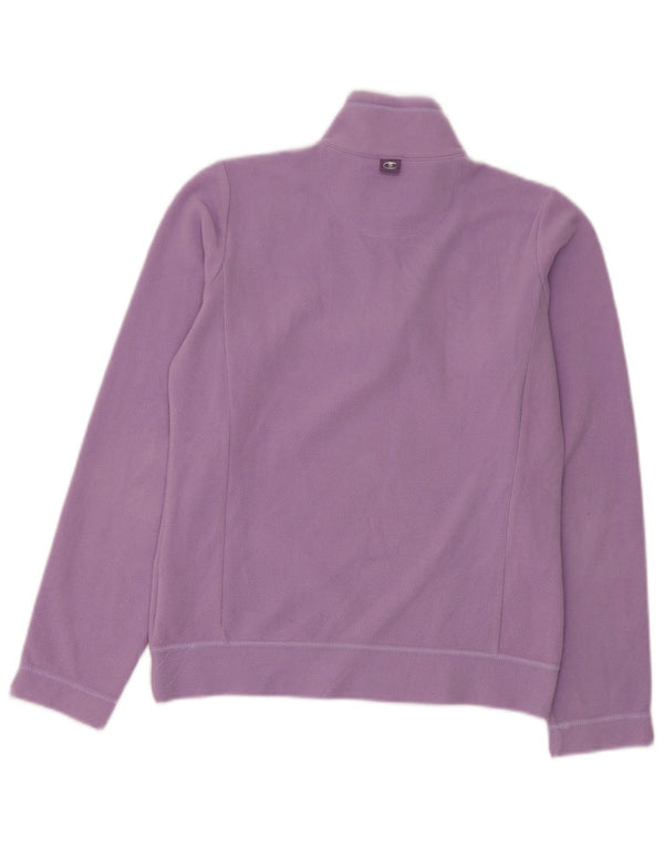 Champion Womens Zip Neck Fleece Jumper UK 10 Small Purple Polyester