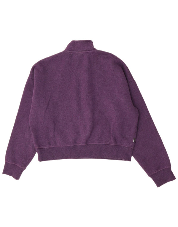 Felpa corta da donna oversize Superdry, maglione UK 14 grande viola