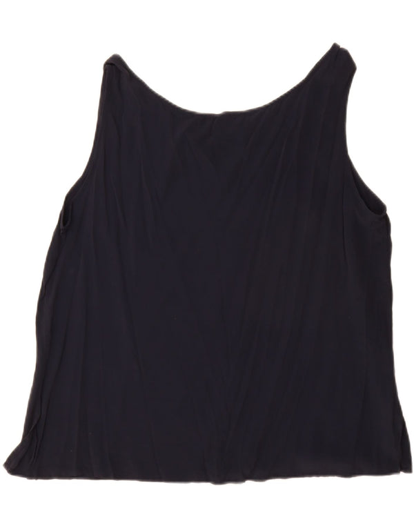 Vintage Womens Vest Top IT 50 XL Black Acetate