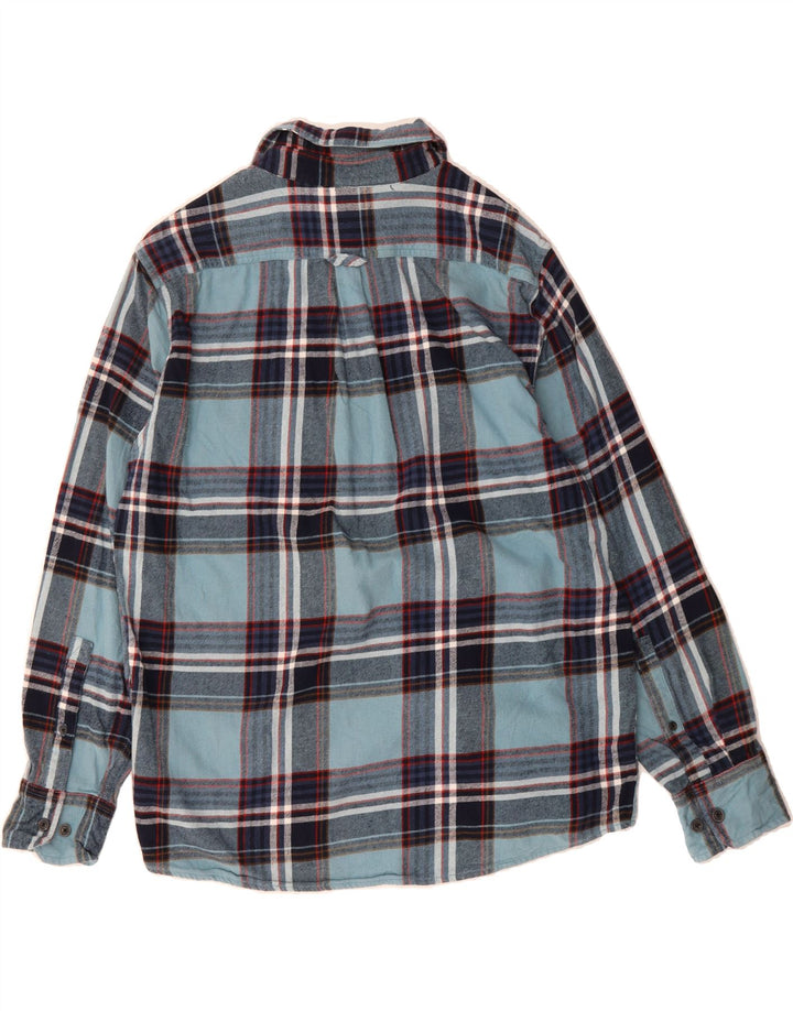 EDDIE BAUER Mens Flannel Shirt Large Blue Check Cotton Vintage Eddie Bauer and Second-Hand Eddie Bauer from Messina Hembry 