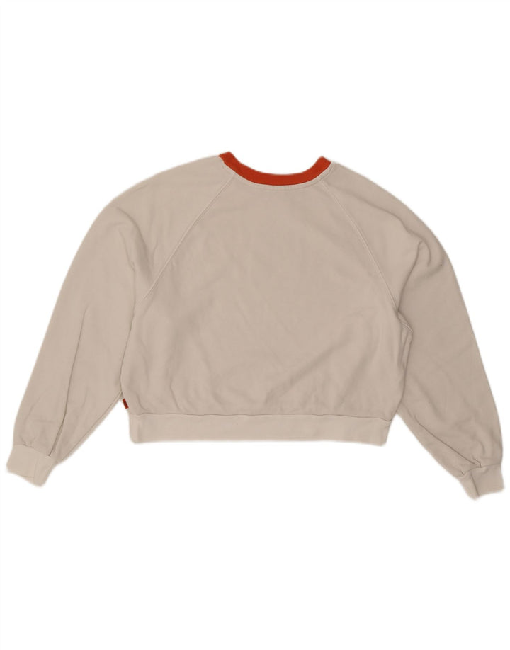LEVI'S Womens Oversized Crop Graphic Sweatshirt Jumper UK 6 XS White
