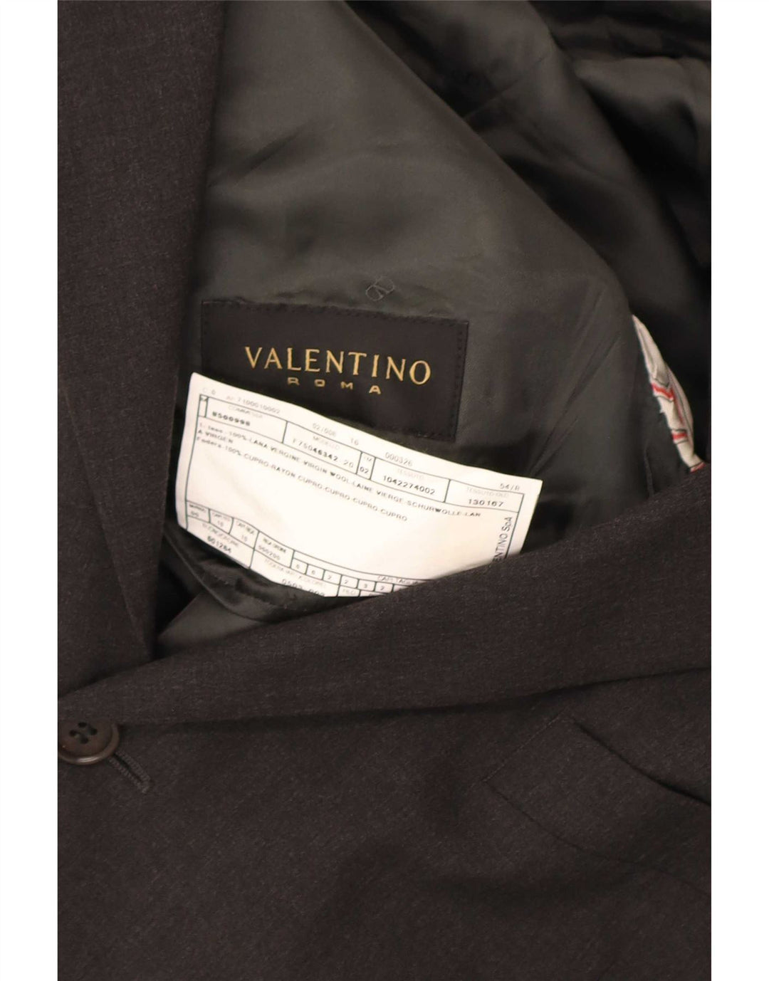 Valentino Herre 3-knaps blazerjakke IT 54 2XL Grå Uld