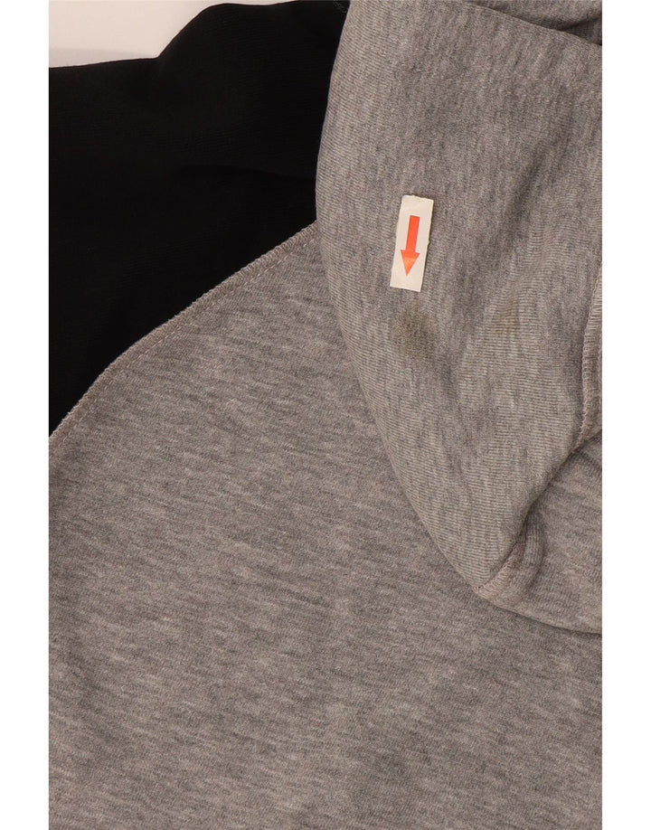 KAPPA Mens Zip Hoodie Sweater Large Grey Colourblock